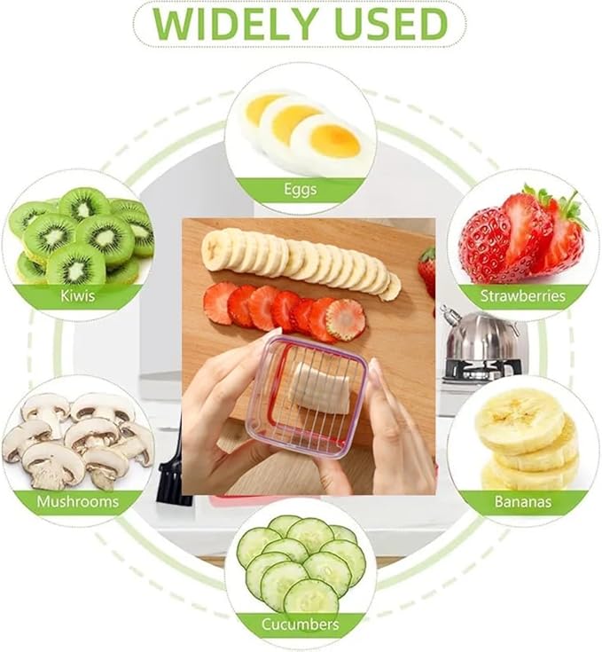 Fruit Slicer Cup Fruit and Vegetable Speed Slicer with Push Plate Cup Slicer Strawberry Cutter Egg Slicer Banana Slicers Grape Cutter Stainless Steel Detachable Fruit and Vegetable Slicer Slicing Tool