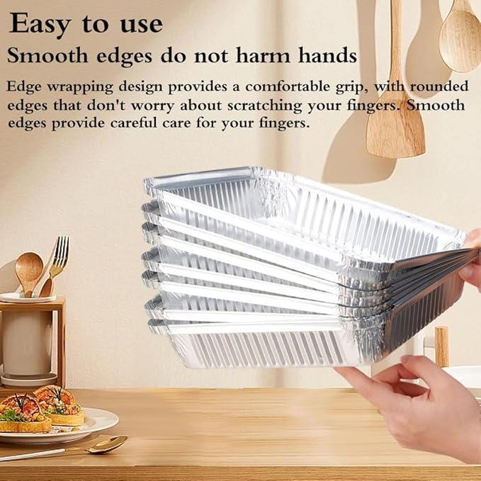 Non-Stick Disposable Air Fryer Aluminum Foil Liners Square 50PCS, Oil-Proof Aluminum Foil Tin Box Also for Steamer Basket Instant Pot Oven & Grill (9 * 9 Inch-Square)