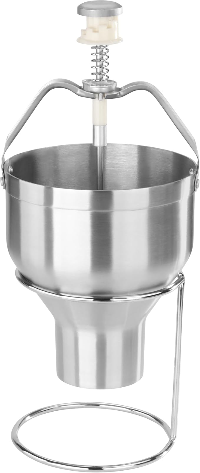 New Star Foodservice Pancake Batter Dispenser with Stand, Commercial 18/8 Stainless Steel Batter Dispenser for Pancakes, Waffles, Portion Control, Silver