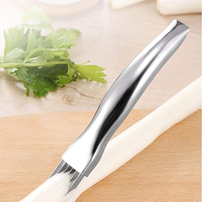 Mandoline Slicer,Mandoline Slicer for Kitchen,Potato Slicer,Onion Slicer,kitchen Salad Scissors,Vegetable Cutter Sharp Scallion Cutter Shred Knife, Steel Onion Holder