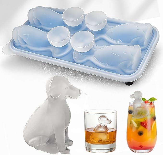 2026 New 3D Cat Ice Cube Mold: Bulldog Whiskey Ice Cube Mold Tray Set Molds Small For Freezer Mini Cat Shaped Silicone Tiny Block Shaved Plunge Cooler Cute Cocktails With Lid Fancy (Labrador)