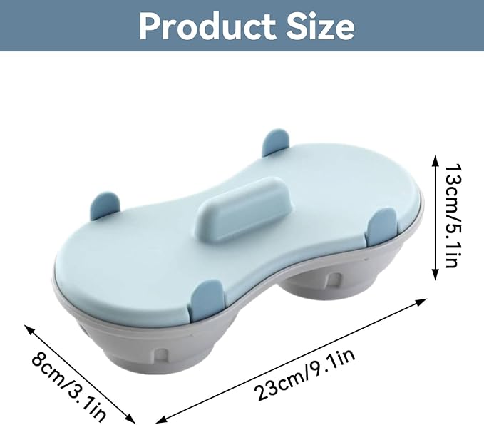 Egg Poacher Microwave Egg Cooker, 2 Cavity Edible Silicone Double Drain Poached Egg Cups Microwave Egg Poacher Egg Steam Egg Maker Poached Egg Steamer for Kitchen Cooking Gadgets, Blue