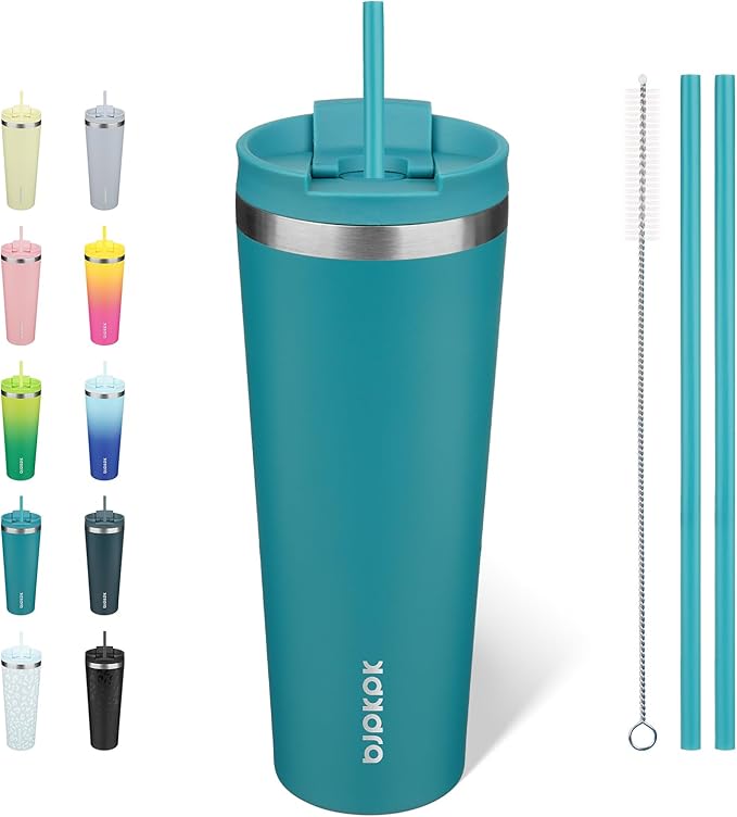 BJPKPK 26oz Tumbler With lid And Straw Stainless Steel Travel Coffee Mug Insulated Tumblers Cups,Laguna