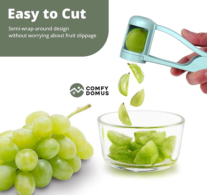 Grape Fruit Slicer Cutter – 4‑Blade Stainless Steel for Grape Tomato Cherry Kitchen Gadget, Salad & Cake Decoration Tool