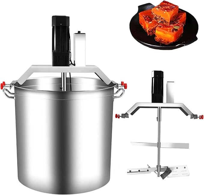 Automatic Food Mixer - 40L/80L/140L Commercial Heating Mixer with 4 Blade Stirring Scraper,for Making Jam, Sauce, Filling, Hot Pot Seasoning Bottom Soup Stirre, Adjustable Stirring Speed,40L