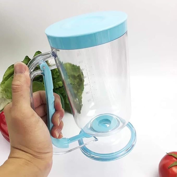 Pancake Batter Dispenser, 2 in 1 Batter Blend Mixer and Dispenser, Batters Dispensers Hand Blender Stirring Mixer Separator, Pancake Baking Cupcakes Waffle Muffin Mix Crepes Cake Maker with Measuring