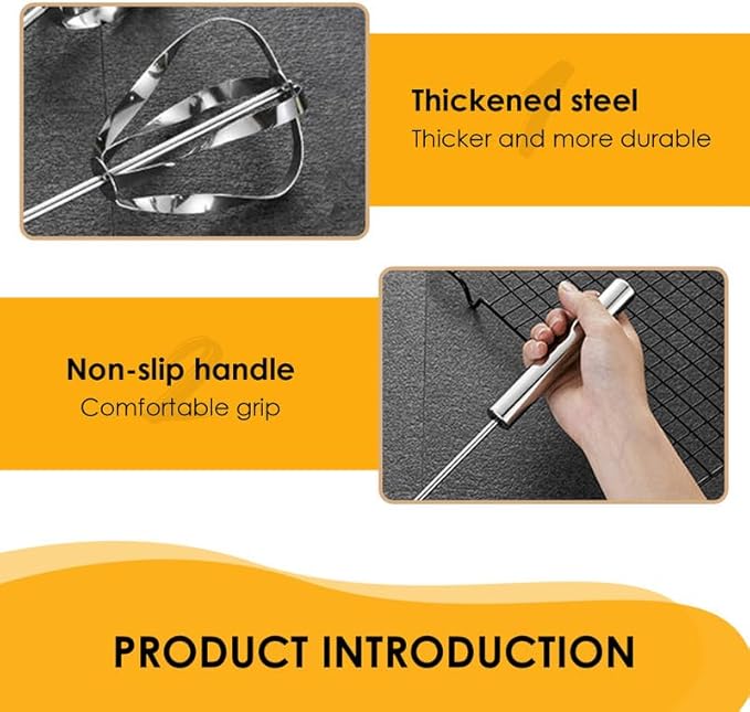 2026 New Stainless Steel Semi-Automatic Whisk, Wider Whisk Head Hand Push Rotary, Multi-Functional Hand Push Mixer, Blender for Cooking Kitchen Home Egg Milk (Upgrade 10in)