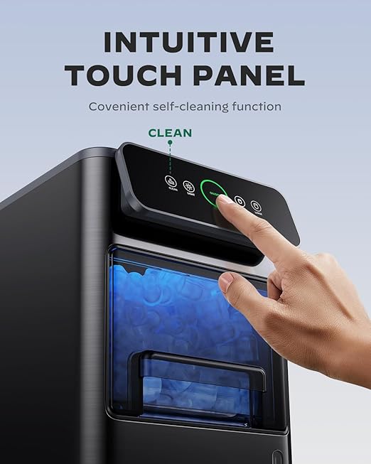 Silonn Ice Maker Coutertop Machine - Portable Ice Cube Maker, 20lbs of Bullet Ice per Day, 6 ice Cubes in 6 Mins, Visible Water Level Window, Stainless Steel, Ideal for Kitchen, Office, Camping