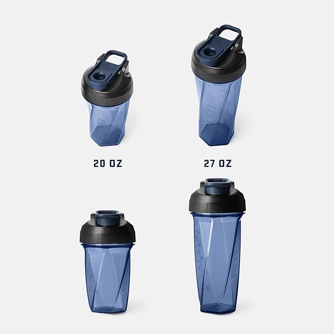 YETI Yonder Helimix Vortex Blender Shaker Bottle Holds up to 20oz | No Blending Ball or Whisk | USA Made | Portable Pre Workout Whey Protein Drink Shaker Cup | Dishwasher Safe, Clear