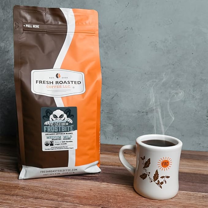 Fresh Roasted Coffee, Organic Frostbite Cold Brew | Mold & Myco 3rd Party Tested, USDA, Kosher | Medium Roast | 5 lb Coarse Ground
