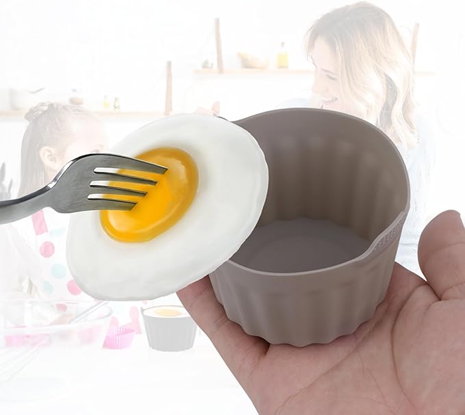4pcs Silicone Muffin Cups, Non-Stick Silicone Baking Cups Cupcake Molds Reusable Muffin Liners Air Fryer Egg Mould Lunch Box Dividers Baking Accessories for Cupcakes Pudding Egg Tart Custard