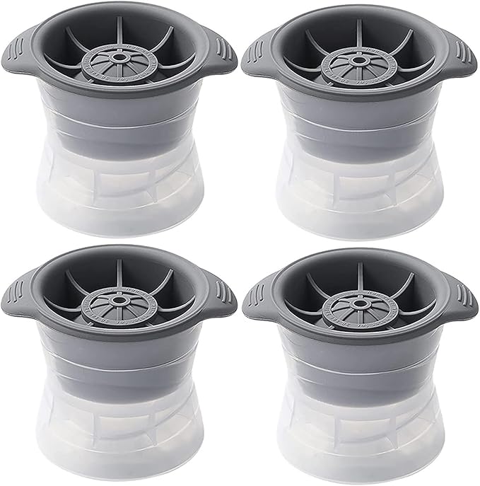 4PCS Small Sphere Ice Mold - Makes about 5CM (1.96") Crystal Clear Ice Balls,Silicone Reusable Ice Cube Trays for Whiskey, Bourbon, Cocktails & Home Bars