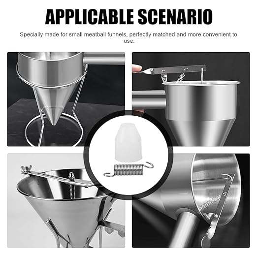 Funnel Spring Replacement Kit for Pancake Batter Dispenser and Octopus Balls Maker 0.66 Inch Stopper Parts for Kitchen Syrup Funnel Repair