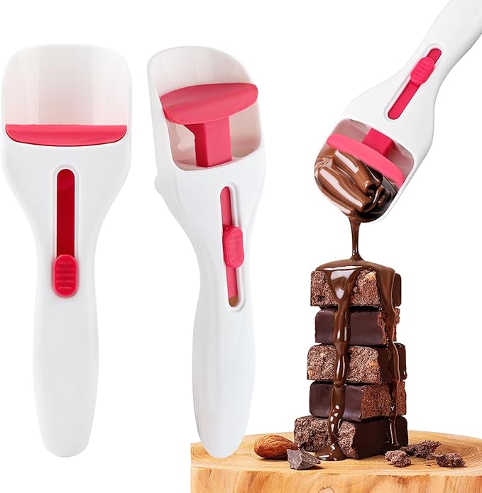 2pcs Cupcake Scoop Batter Dispenser Cupcake Batter Scoop Sliding Button Cake Cream Spatulas for Elegant Baking, Pastry(COLOR:white)