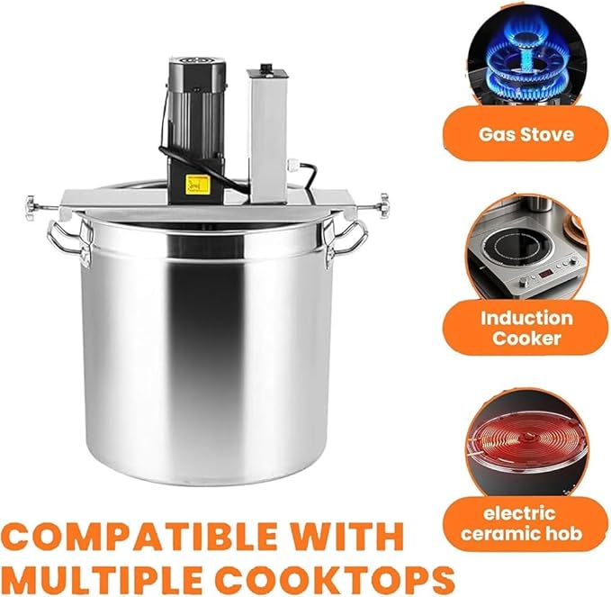 Automatic Electric Pot Stirrer Mixer, Adjustable Speed Jam Mixer with 4-Blade Scraper for Home, Restaurant & Food Factory