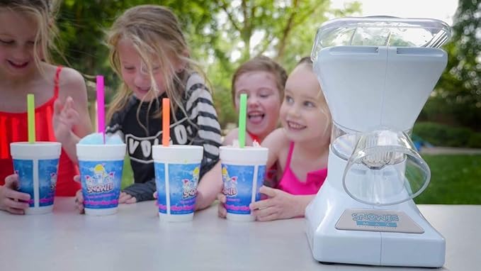 SNOWIE - Little Snowie Max Snow Cone Machine - Premium Shaved Ice Maker, with Powder Sticks Syrup Mix, Premium Kit, White