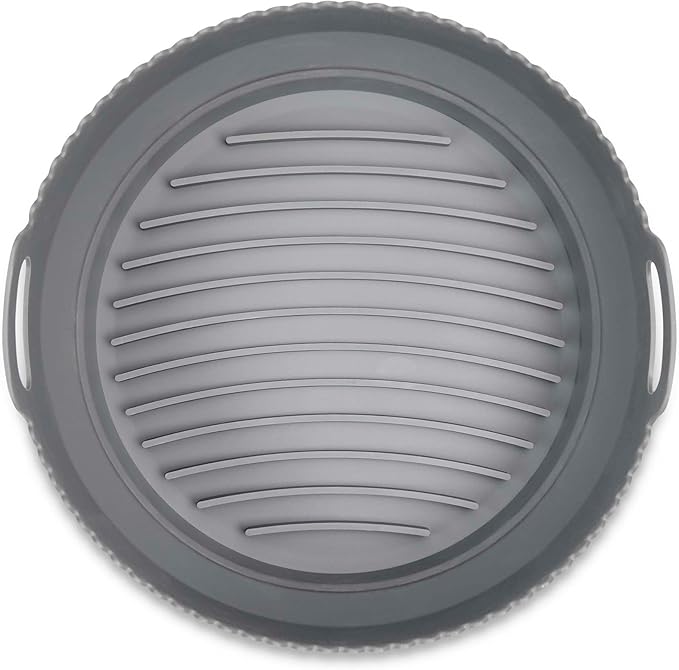HIC Kitchen Collapsible Round Air Fryer Liner, Reusable, European-Grade Silicone, Fits 5 to 7-Quart Air Fryer Baskets