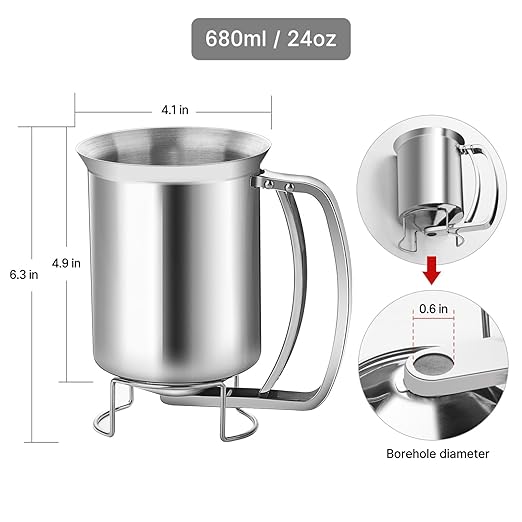 Stainless Steel Pancake Batter Dispenser - Perfect for Pancakes, Cupcakes, Muffins, and Waffles(800ml)
