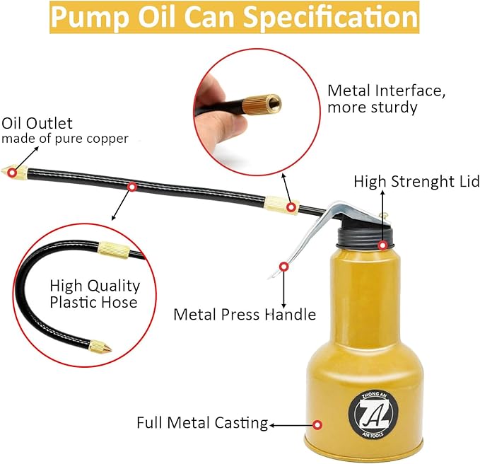 Pistol Pump Oiler with Flex Spout-17 oz. Capacity