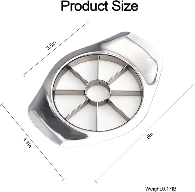 Stainless Steel Apple Slicer & Corer, 8-Slice Apple Cutter Wedger, Heavy Duty Fruit Divider for Apples & Pears, Kitchen Gadget for Home Use