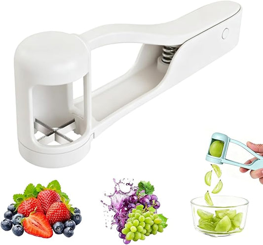 Grape and Cherry Tomato Cutter, Fruit Slicer Handheld, One Second Fruit Slicer for Cherry Tomatoes, Ideal for Grapes, Cherry Tomatoes, Strawberries, Blueberries, And Small Fruits (B)