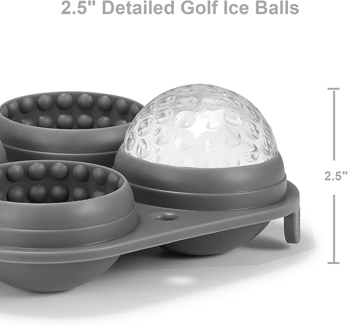ACOOKEE Golf Ice Cube Trays, 2.5" Large Sphere Round Golf Ice Cube Mold for Cocktails, Whiskey, Bourbon Chilling, Fun Shapes Silicone Big Circle Ice Cube Trays w/Funnel