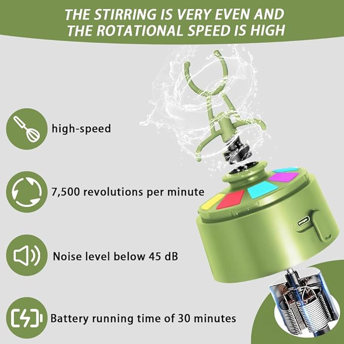 PROCHAIN Electric Protein Shaker Bottle, Protein Shakes Mixer, Portable Pre Workout Self Mixing Cup, Made with BPA-Free Tritan, 22oz