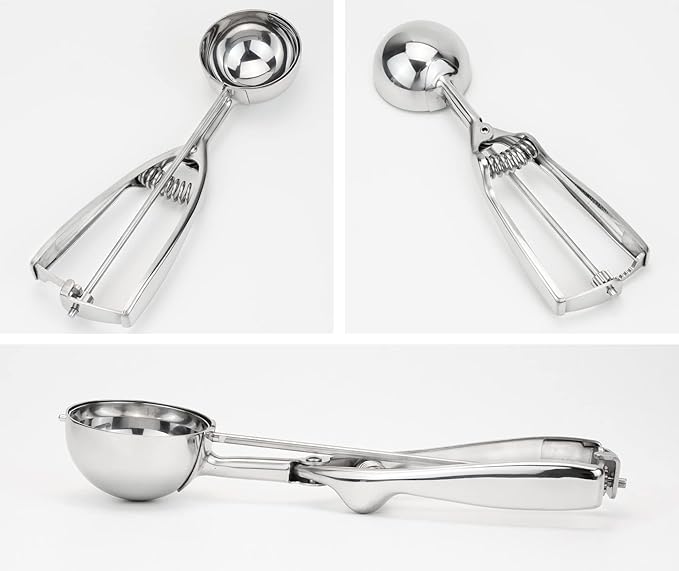 18/8 Stainless Steel Large Ice Cream Scoop Disher Melon Baller 4 Tablespoon
