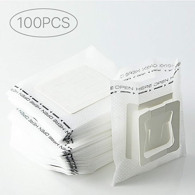100Pcs Portable Coffee Filter Paper Hanging Ear Drip Coffee Bag Single Serve Disposable Drip Coffee Filter Perfect for Travel, Camping, Home, Office
