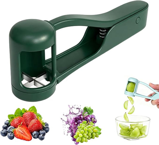 Grape and Cherry Tomato Cutter, Fruit Slicer Handheld, One Second Fruit Slicer for Cherry Tomatoes, Ideal for Grapes, Cherry Tomatoes, Strawberries, Blueberries, And Small Fruits (D)