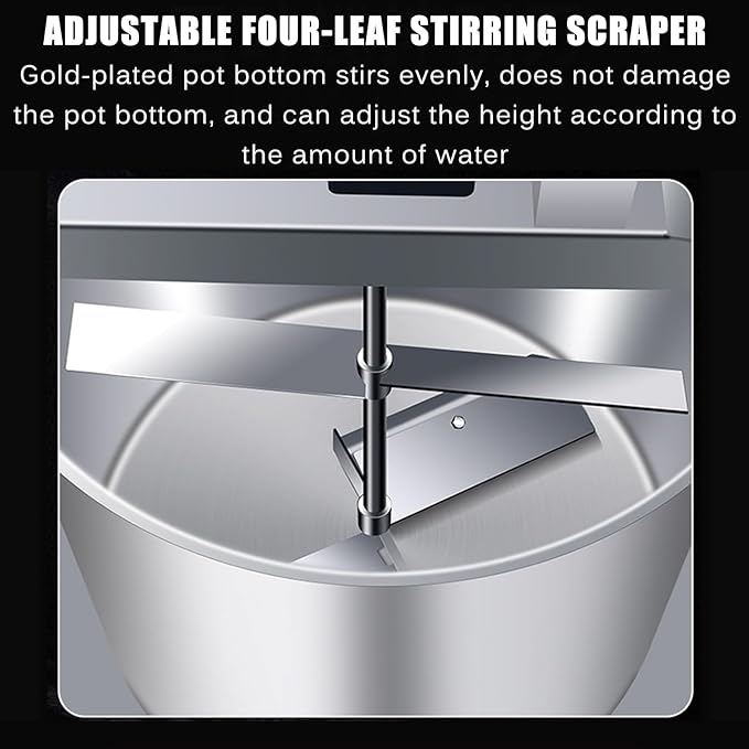 Automatic Pot Stirrer for Cooking, Electric Portable Mortar Mixer, Barrel Volume 20L, Stirring Speed Adjustable, for Mix Motar, Plaster, Paint, Cement, Concrete