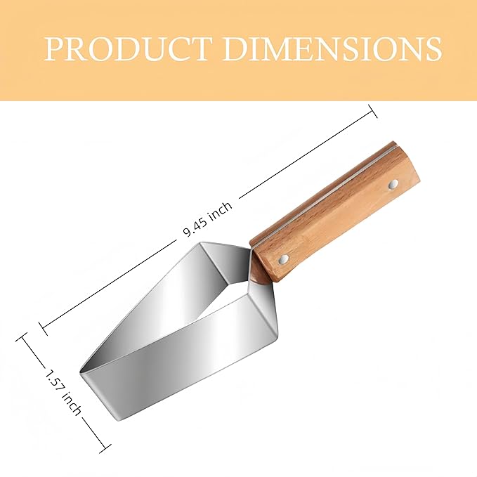 Triangle Watermelon Cutter, Wooden Handle & Stainless Steel Melon Slicer, Fruit Cutter Slicer for Home Kitchen Camping Picnic (3 Pcs)
