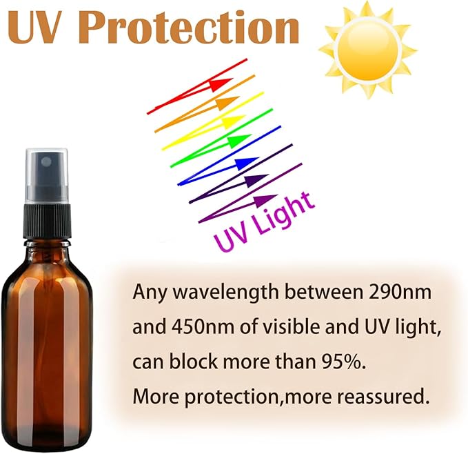 4 oz Small Amber Glass Spray Bottles for Essential Oil Spray bottles Empty Mini Fine Mist Spray Refillable Glass Bottles