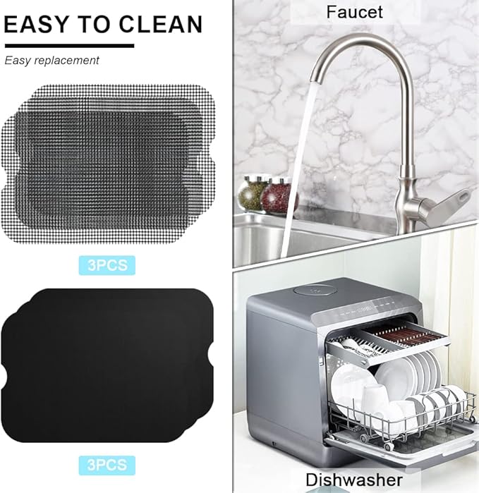3PCS Air Fryer Liners and 3PCS Mesh Grill Mats Compatible with Ninja Foodi Smart XL FG551, Reusable Liner Non-Stick Air Fryer Accessories Mat for Ninja XL FG551, Replacement for Parchment Paper