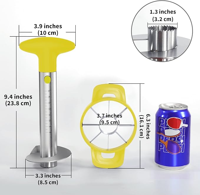 OOKUU Pineapple Corer Cutter, Stainless Steel Fruit Peeler Slicer - Upgraded, Reinforced Thicker Blade, Core Remover with Measure Mark, Kitchen Tool for Diced Pineapple Rings