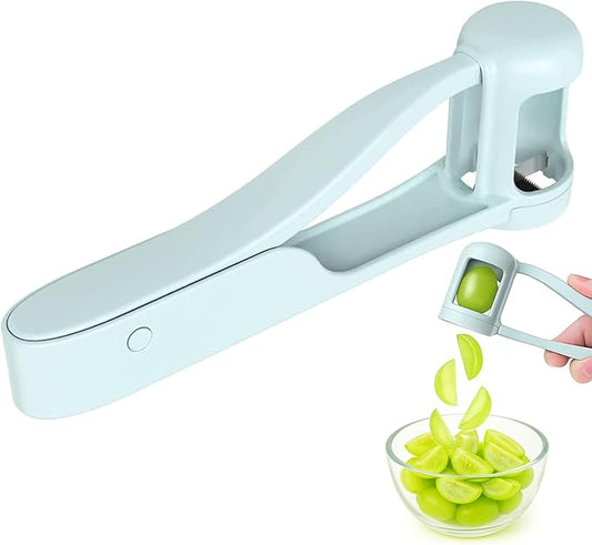 Grape Fruit Slicer Cutter – 4‑Blade Stainless Steel for Grape Tomato Cherry Kitchen Gadget, Salad & Cake Decoration Tool