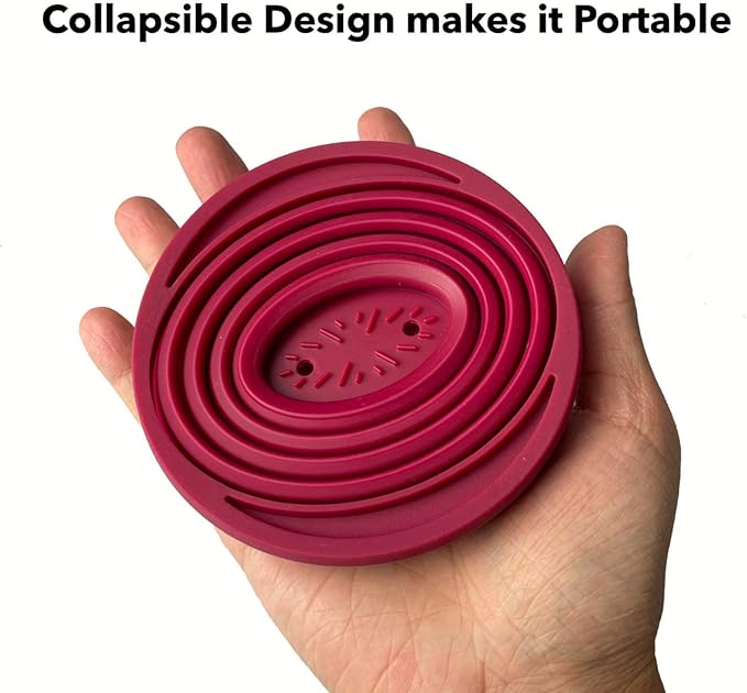 Attsky Collapsible Pour Over Coffee Dripper for Camp Coffee, Reusable Silicone Coffee Filter Holder for Camping Red