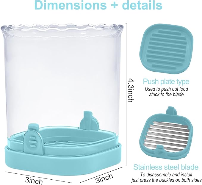 Strawberry Slicer：Fruit Slicer Cup Veggie Salad Speed Cutter for Strawberries Egg Banana Mushroom Cucumber Kiwi the Kitchen Portable Slicing Tool (Blue)