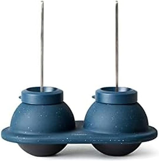 Houdini Swizzle Sphere Ice Mold, 2 Piece Tray, Navy