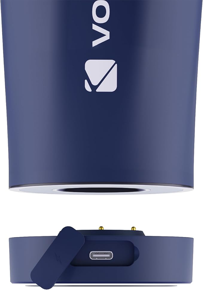 VOLTRX ChillMix Shaker Bottle Insulated Stainless Steel - USB C Rechargeable Electric Protein Shake Mixer, Shaker Cups for Protein Shakes and Meal Replacement, Midnight Navy, 16 oz
