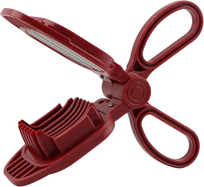 Fruit Slicer, Egg Slicer for Hard Boiled Eggs, Multi-Functional Kitchen Gadget for Strawberry, Banana, Kiwi, Hard Boiled Eggs, Cucumber, Sausage - Rapid & Safe Slicing Tool(COLOR:Red)