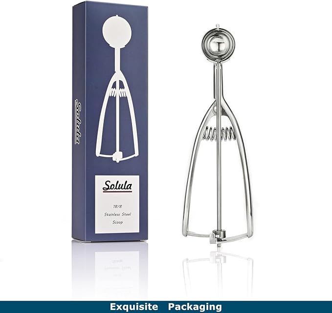 18/8 Stainless Steel Small Ice Cream Scoop Disher Melon Baller 0.6 Tablespoon