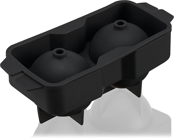 Innovine Ice Sphere Mold for Whiskey & Cocktails - Food-Safe Silicone - Slow-Melting, Limits Dilution - Perfect for Whiskey and Cocktails - Creates 2 2.25” (57mm) Ice Ball Maker, Set of 1
