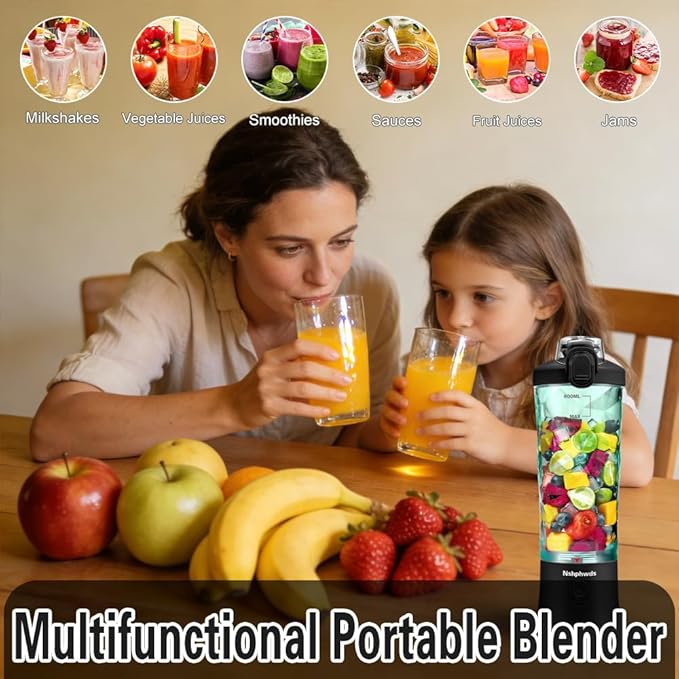 Portable Blender,Personal Blender for Shakes and Smoothies, Waterproof 20 oz BPA Free Juicer Cup for Outdoor ,Home, Gym, Office