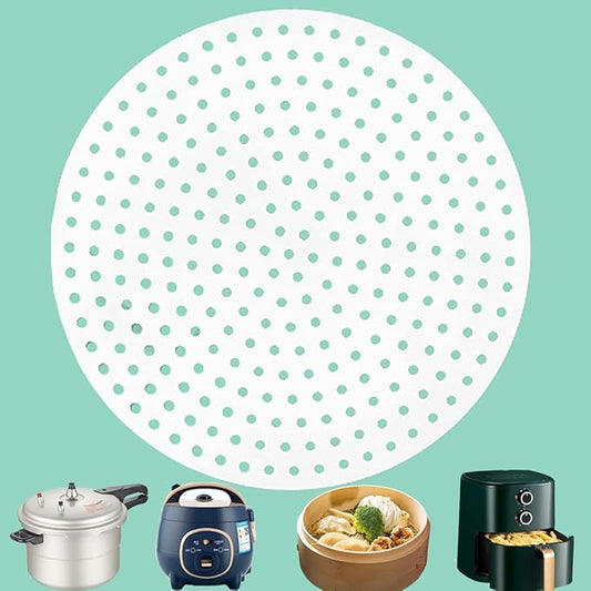 Multipurpose Silicone Liner for Steamer, Air Fryer, Pressure Cooker: Upgraded Reusable Air Fryer Liners, Silicone Baking Mat Steamer Liner, AirFryer Accessory Parchment Paper Replacement 9"