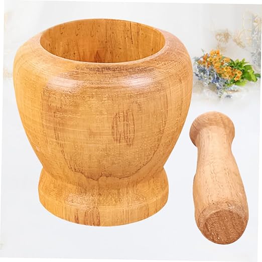Wooden Garlic Pounder and Presser Kitchen Gadget for Home Use 4 Inch Wood Garlic Crusher and Mincer with Smooth Surface for Crushing Ginger and Spices