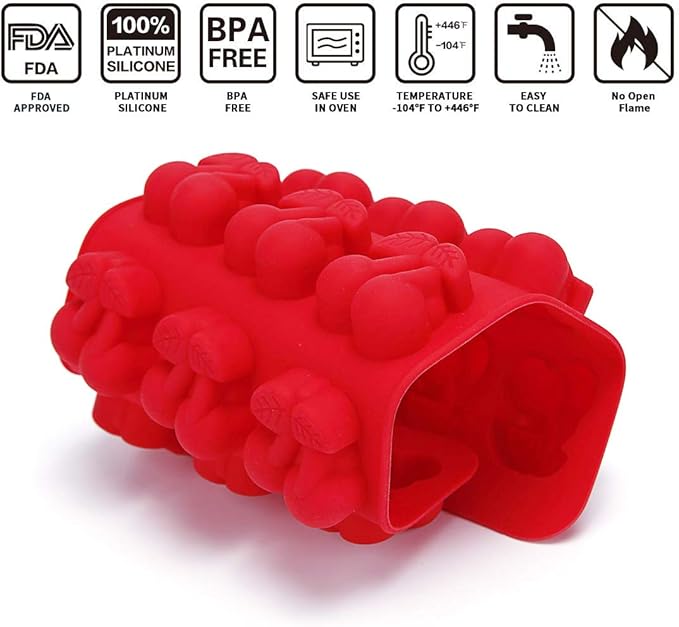 Fewo 5 Pack Hawaiian Tropical Themed Ice Cube Tray Summer Silicone Molds for Chocolate Candy Gummy Fruit Snack Fat Bomb Jello Mini Soap Crayon Melt (Cactus Pineapple Flamingo Coconut Tree Cherry)