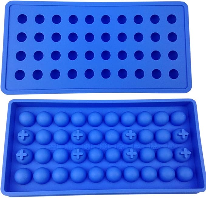 Mydio Mini Ice Ball Molds DIY Molds Tool for Candy pudding jelly milk juice Chocolate mold or Cocktails & whiskey particles (2 pack, Blue)