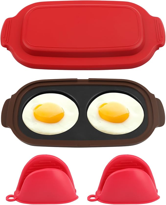 Microwave Egg Cooker Portable Poacher/Fryer Egg,Microwave Egg Poacher for 2 Eggs,Egg Cooker for Breakfast Sandwiches Maker for 2 Eggs,for Kitchen, Travel