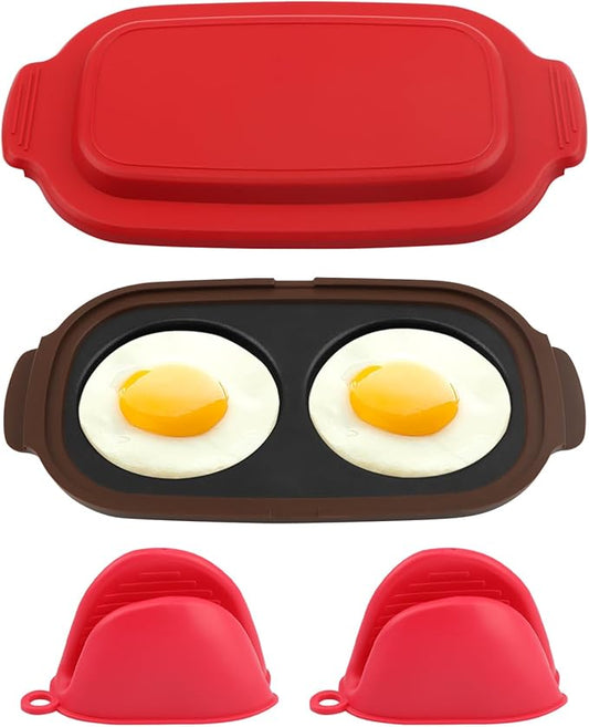 Microwave Egg Cooker Portable Poacher/Fryer Egg,Microwave Egg Poacher for 2 Eggs,Egg Cooker for Breakfast Sandwiches Maker for 2 Eggs,for Kitchen, Travel